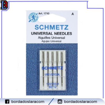 Agujas Schmetz UNIVERSAL 80/12 alemanas para máquinas de coser y bordar domésticas o caseras